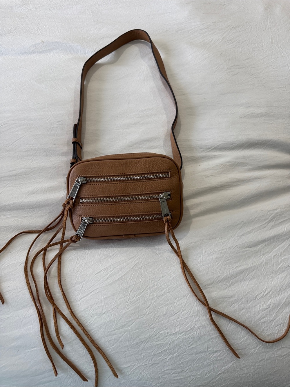 Rebecca Minkoff - Leather Waist Bag in Tan with Zip Pockets